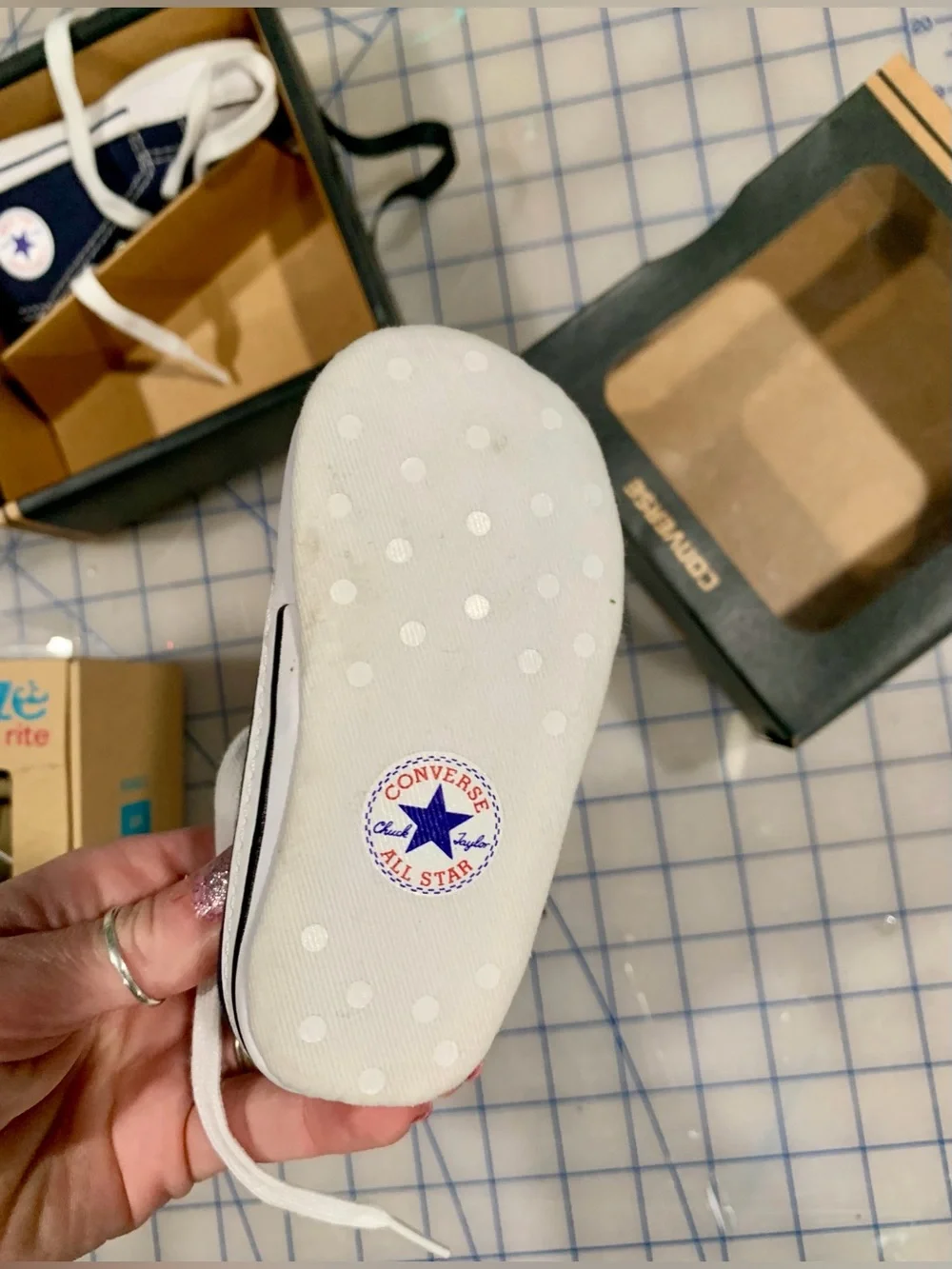 Converse Kids Navy and White High-Top Sneakers